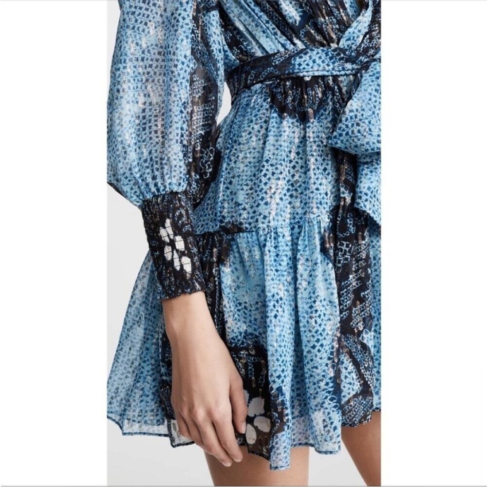 ULLA JOHNSON Noemi shibori dress Blue floral sequin mini Adora in sky size 2 - Picture 12 of 15
